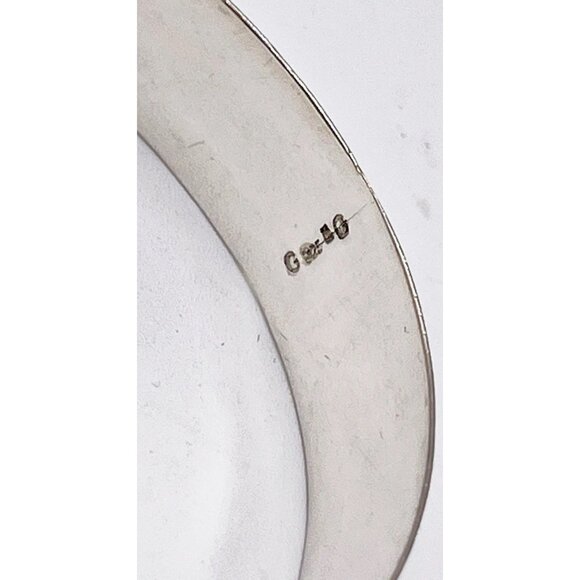 Vintage Sterling Silver & Gold Vermeil Panel Bangle Bracelet 925 Floral Motif - Picture 2 of 7